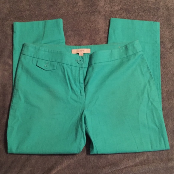 LOFT Pants - LOFT Marisa Teal Cropped Pants